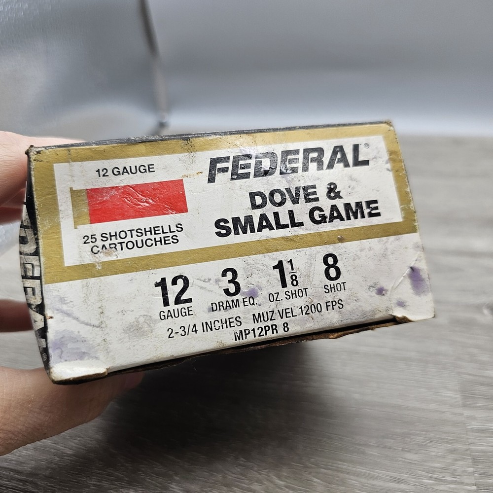 FEDERAL "DOVE & SMALL GAME", 12 Gauge Empty Amo Box