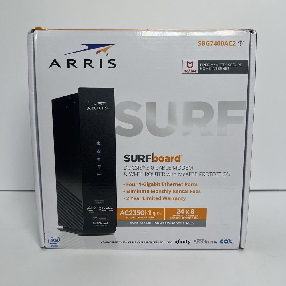 Arris SURFboard SBG7400AC2-RB Wireless Cable Modem Missing Power Cord