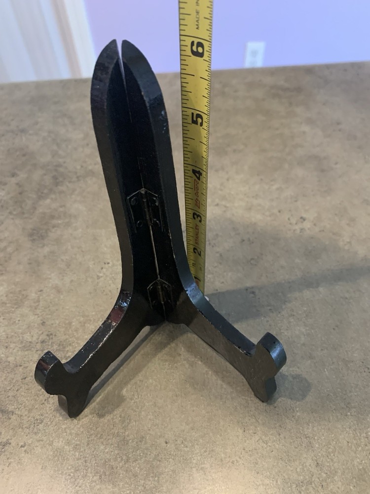 Black Folding Wood Plate Stand