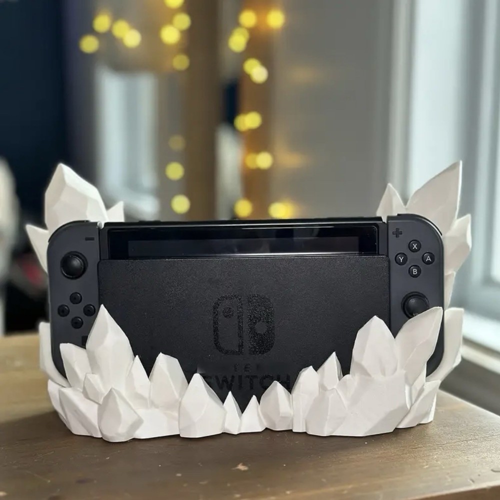 Crystal Stand Charging Dock For Nintendo Switch Classic Or OLED, White