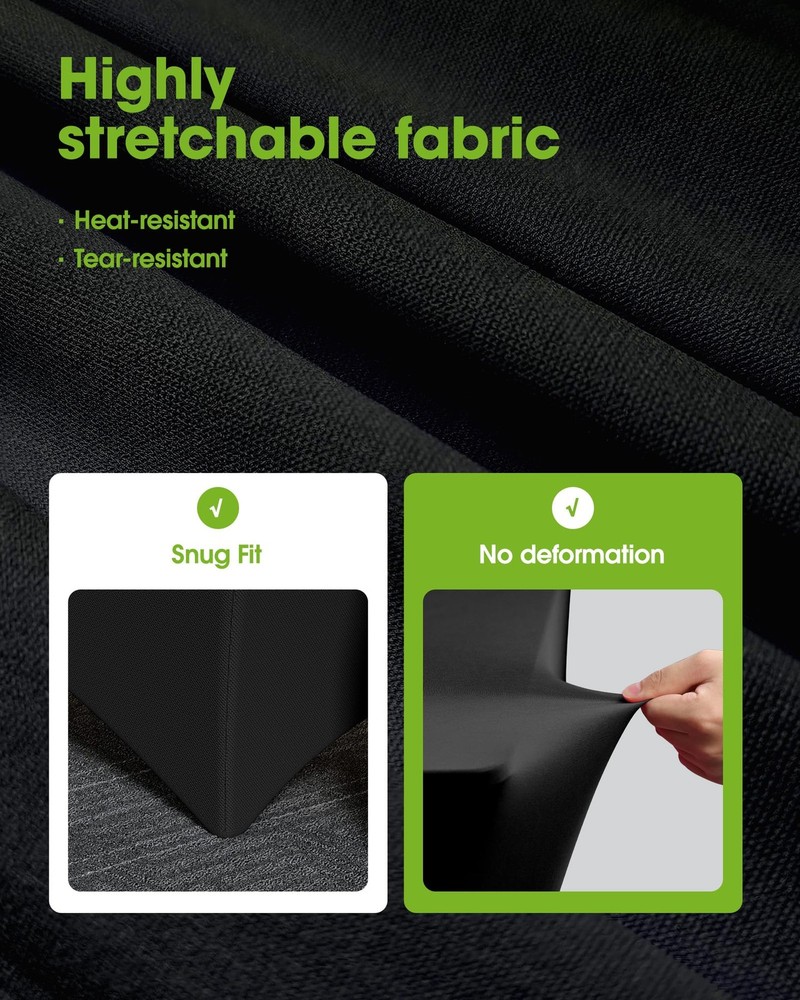 Pureegg Spandex Tablecloth 6ft - 2 Pack, Fitted and Tight 6 Ft - 2 Pcs, Black