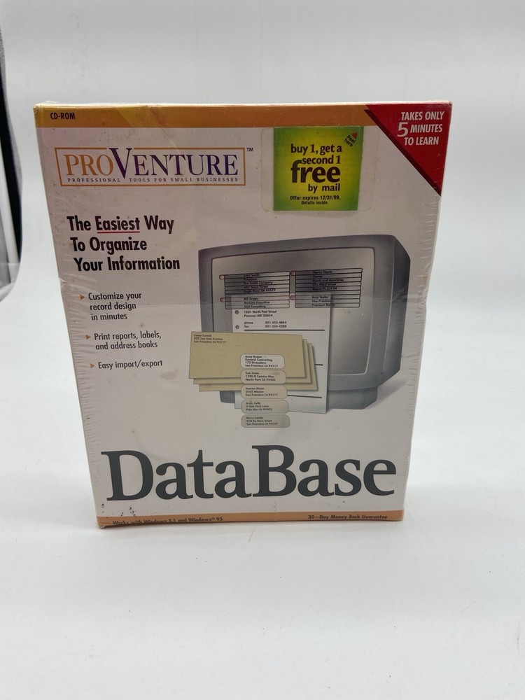 proventure database software windows 3.1 95 NEW SEALED