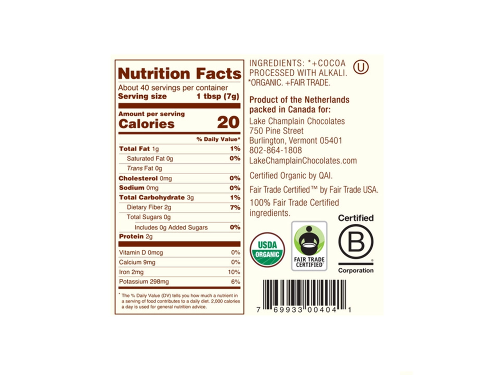 Lake Champlain Chocolates® 100% Unsweetened Cocoa Powder