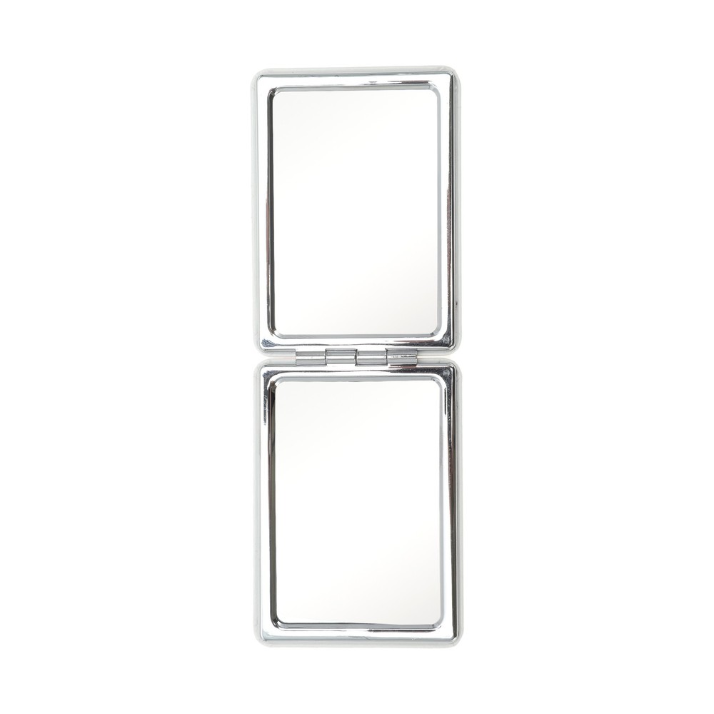 1 Pc Women Medium Rectangular Shape Handheld Mirror for Travel Pink Red