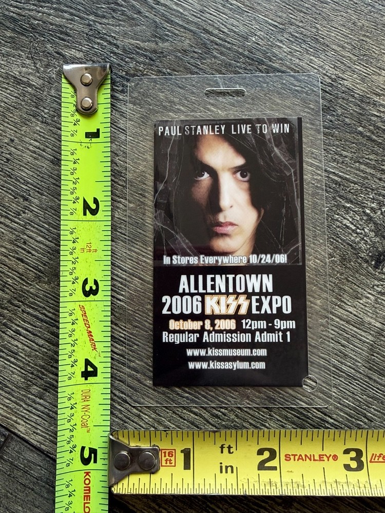 KISS Pass Laminate PAUL STANLEY Live To Win Kiss Expo Allentown PA Vintage Kiss