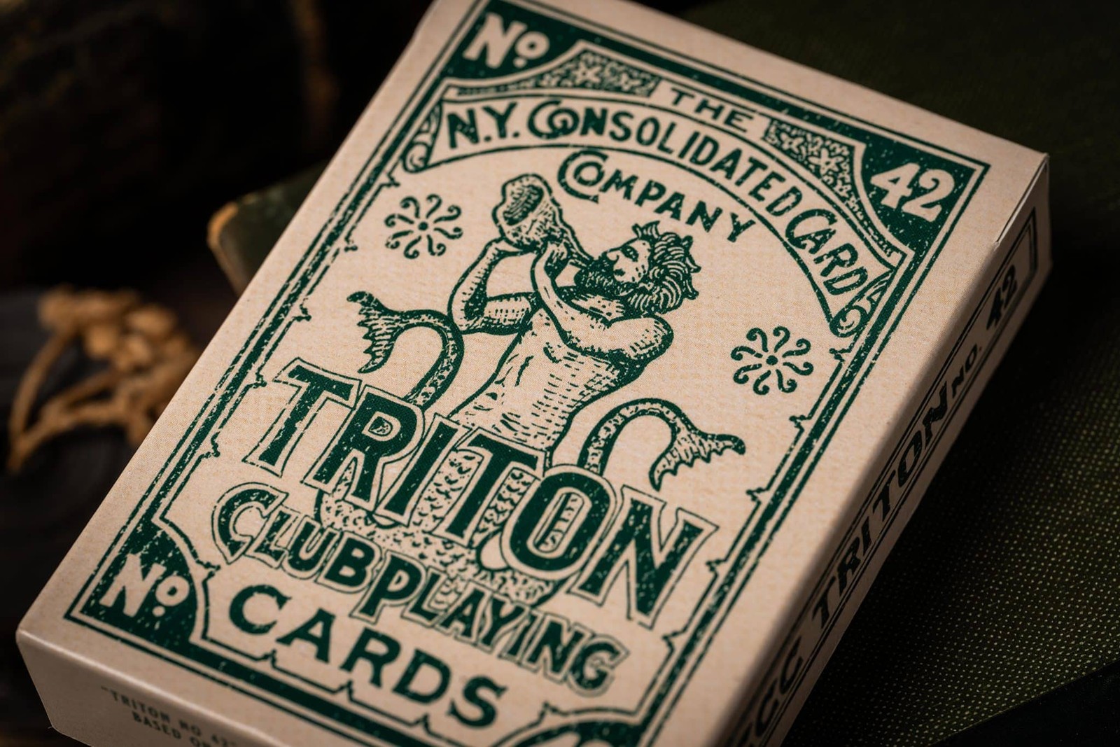 Triton 42 Club Playing Cards –Antique Restoration (sea green) by A Haines