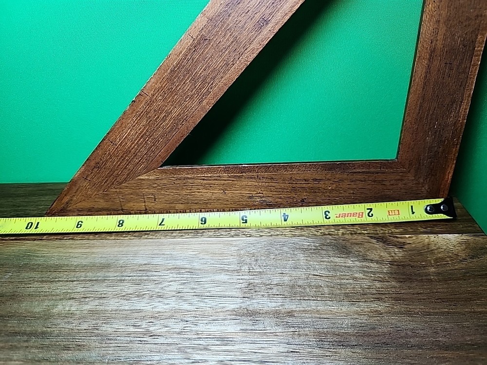 Antique Wooden Drafting Inlay Triangle Tool Architect Drawing Right Angle Ruler
