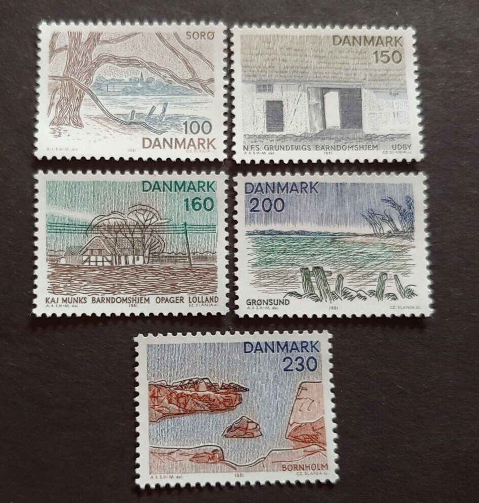 1981 SCIENERY SET DENMARK DANMARK DÄNEMARK VF MNH