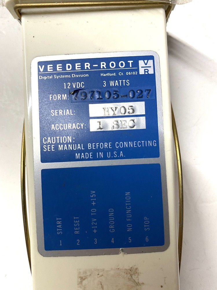 Veeder-Root AY05 Digital Counter 12VDC. 3Watts