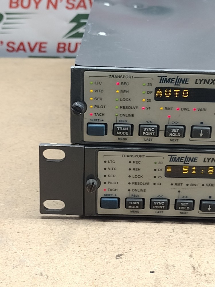 Lot of 2- Timeline LYNX 2 Time Code Module w/(2) PwrCrds (1) MissingButton- USED