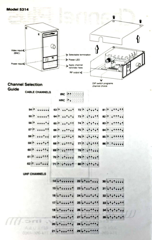 Multiplex Technology Channel plus 5314 DIN Rail Camera Modulator UHF Cable CATV