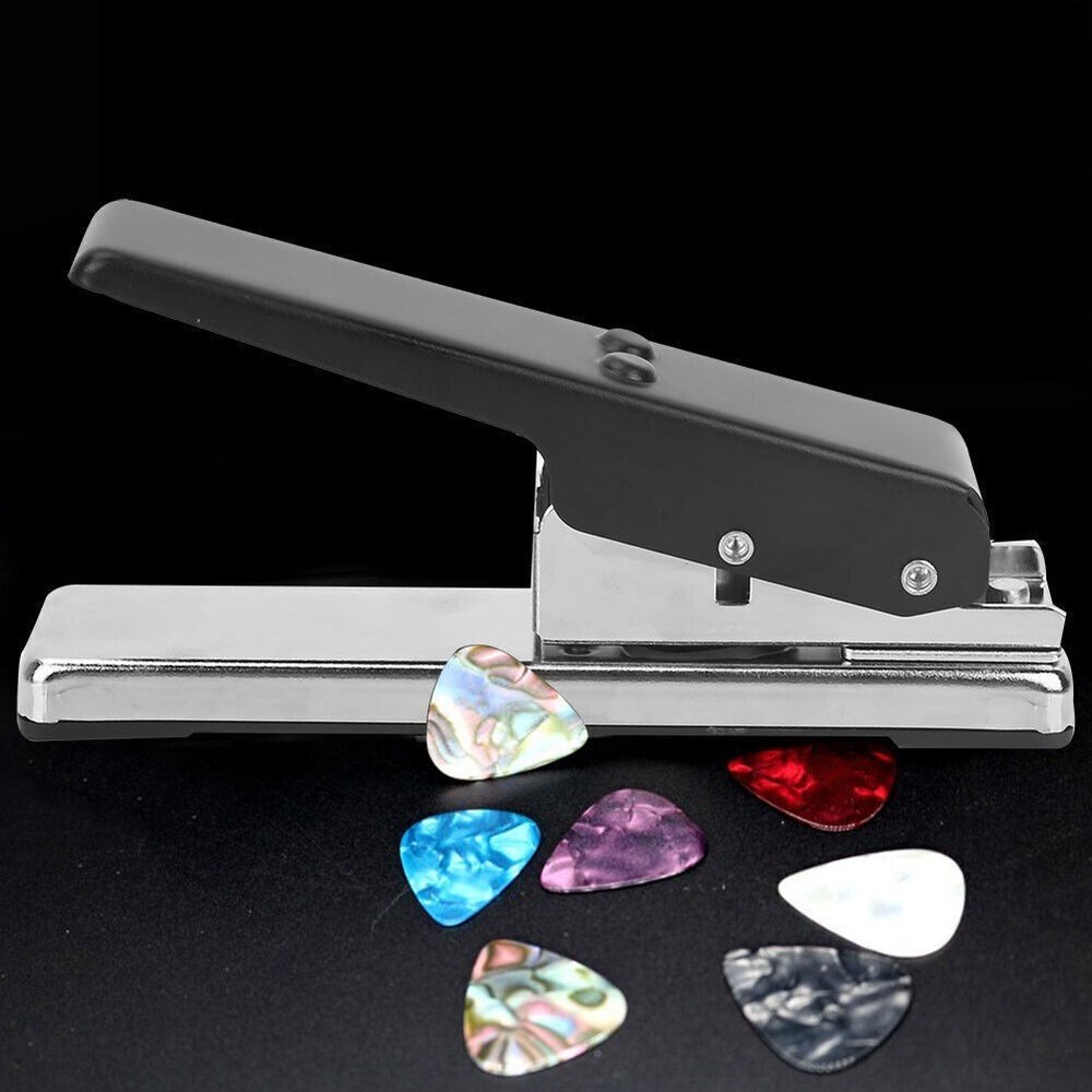 Guitar Bass Plectrum Pick Punch Metal Maker with 2 Molds DIY Tool Accessory