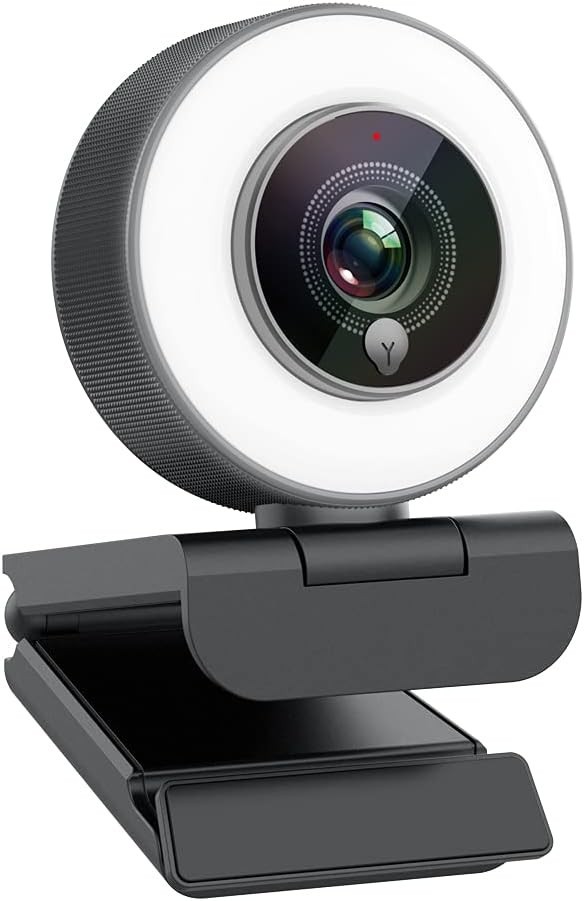 Streaming 1080P HD Webcam Built in Adjustable Ring Light and Mic.