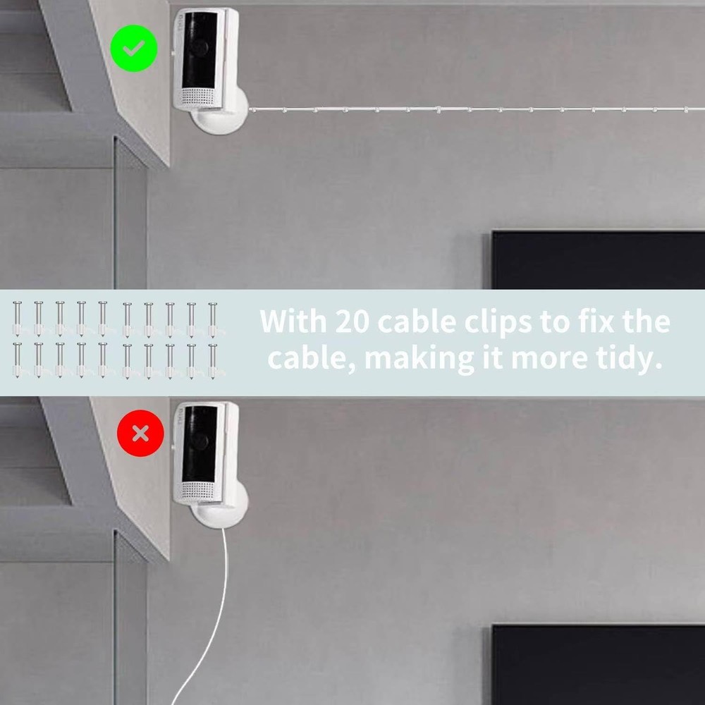 Micro USB Camera Extension Cable for Wyze, [2-Pack, 30ft] Power white