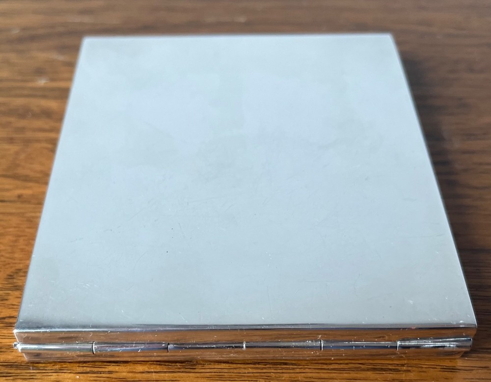 VINTAGE SILVER CIGARETTE CASE-ORNATE MONOGRAM DESIGN