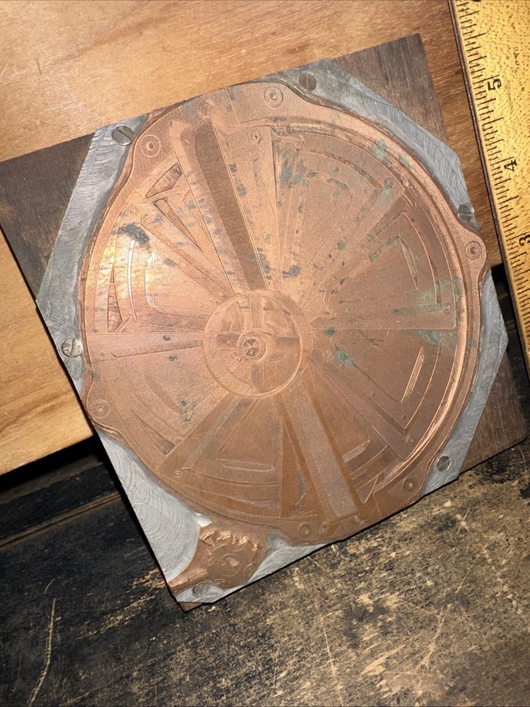 Printing Block ( Old Machine Turbine Wheel )?? Copper Face