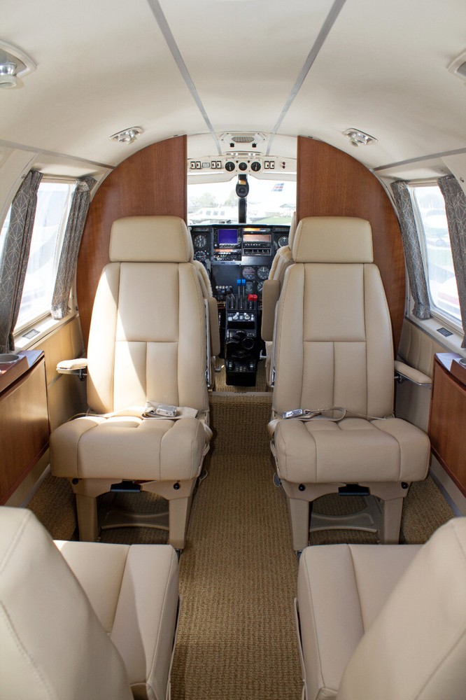 Beechcraft King Air 90, Queen Air leather interior
