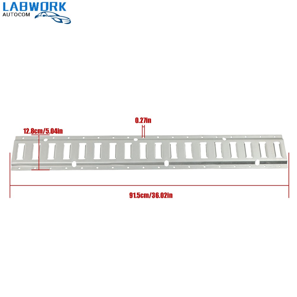 24 Piece 3' Galvanized E Track Rail Set Silver Finish W/ O Ring End Caps For Van