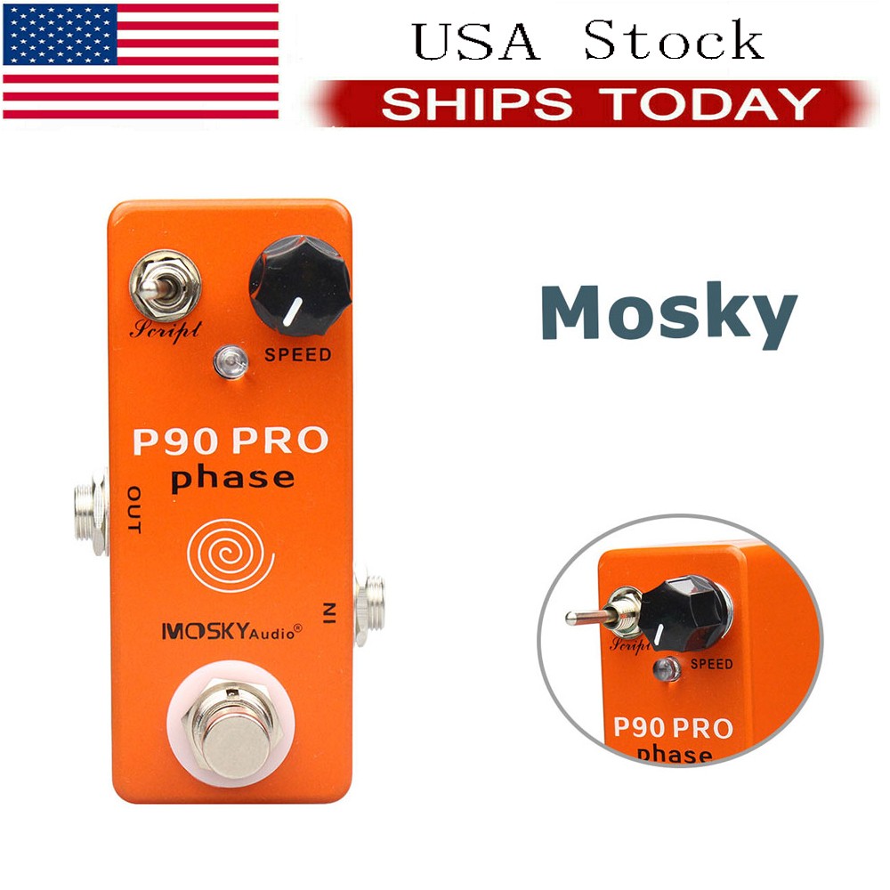 Mosky P90 PRO Phase Guitar Effect Pedal Rich Phasing Script Speed True-Bypass