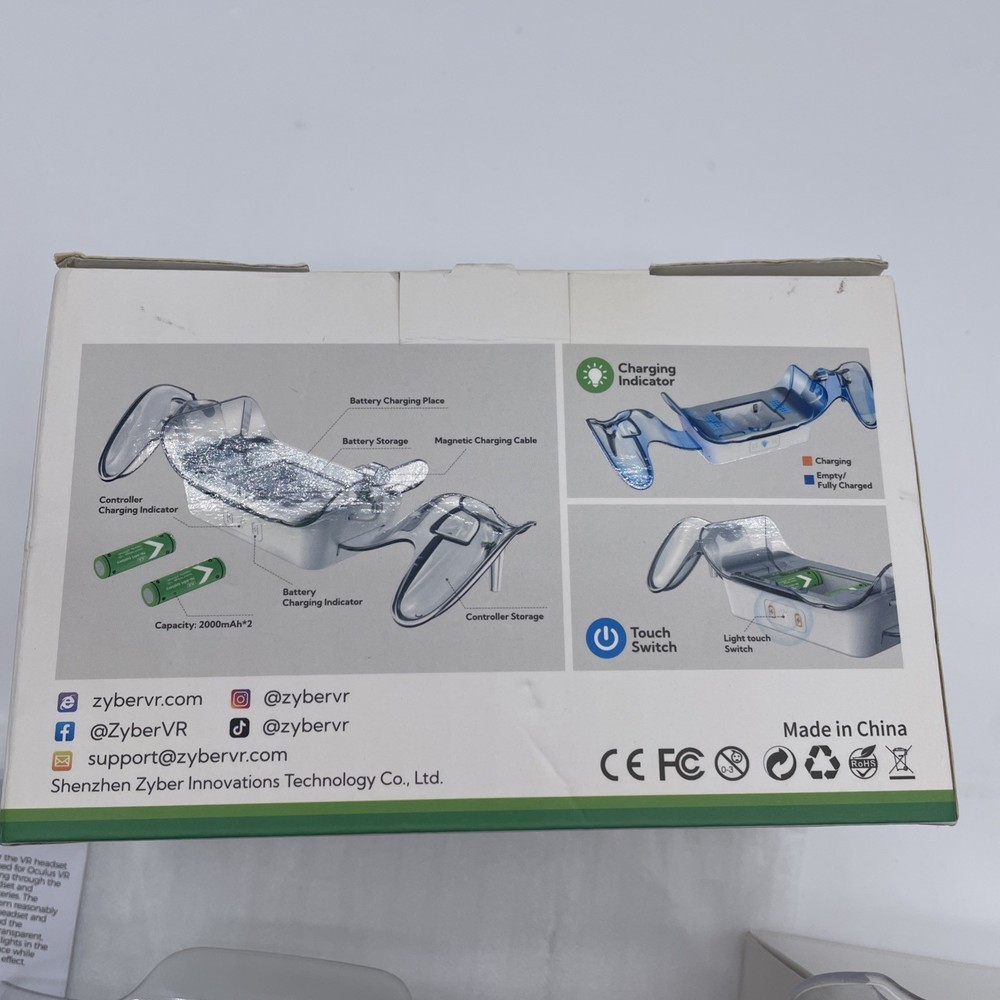 Enhanced Fast Charging Dock with LED Light Touch Switch for Oculus Quest 2