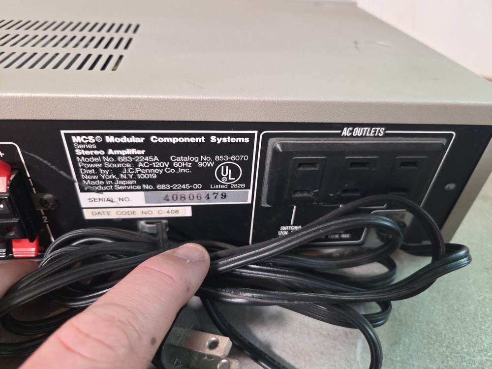 MCS Modular Compenet Systems Series 2245 Stereo Amplifier w/ Equalizer 683-2245A