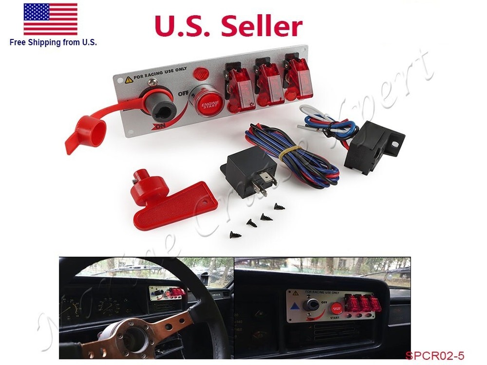 Ignition Racing Car Switch Panel Engine Start Push Button ON OFF LED Toggle 12V