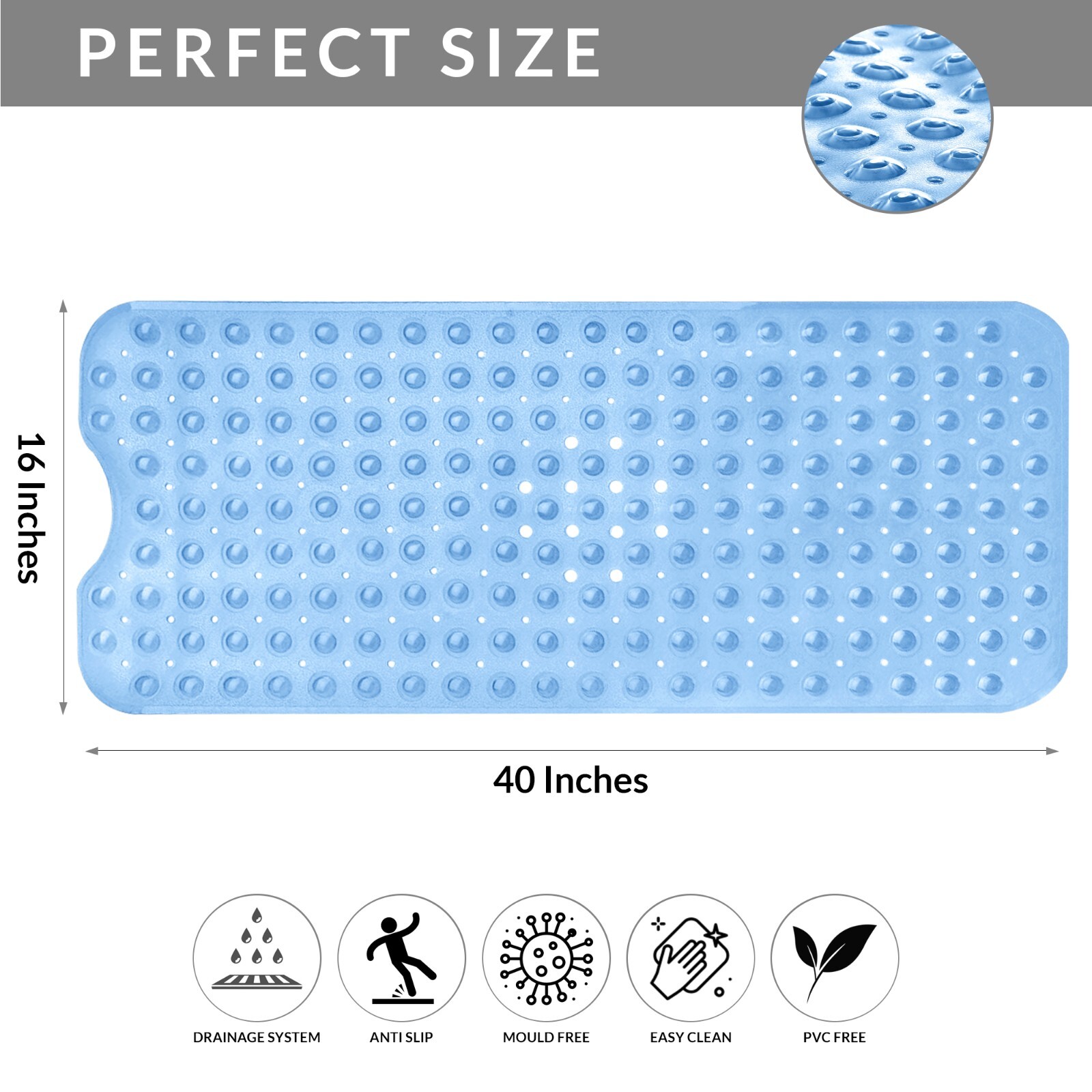 Non Slip Bathtub Mats Suction Cups Washable Bathroom Inside Shower Mat Anti Mold