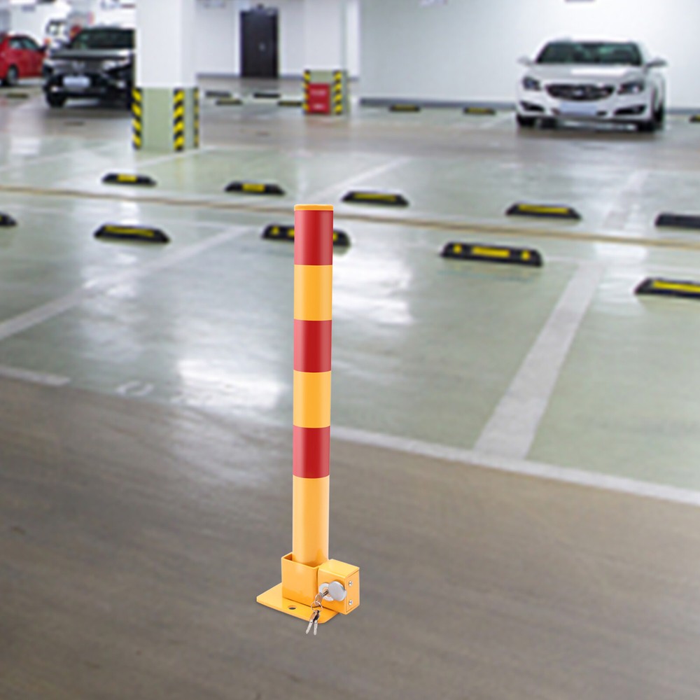Automatic Locking Parking Post Safety Bollard Iron Pipe Traffic Post Barrier NEW