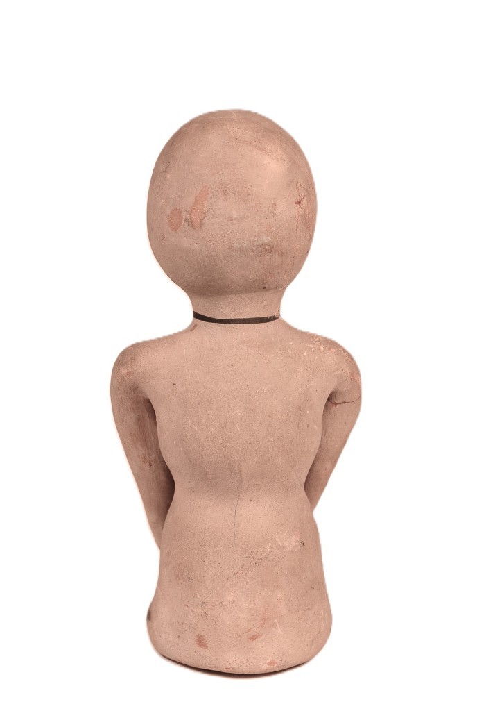 Larger Tesuque Pottery Ruin God Effigy ca. 1920 9.75" H x 5.5" L x 4.5" W