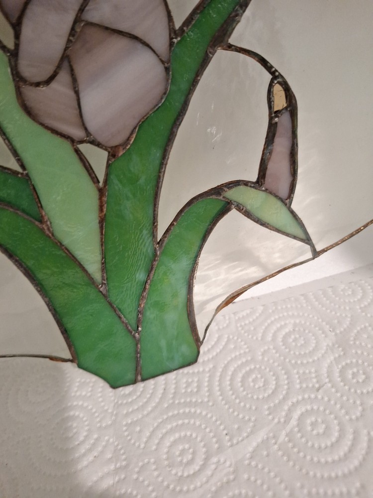 Stain Glass, Flower Iris, Used.