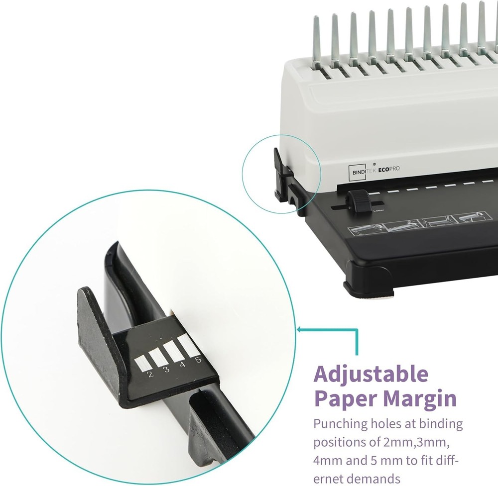 Effortless Comb Binding Machine with 100 PCS 1/2" Spines - User-Friendly Design