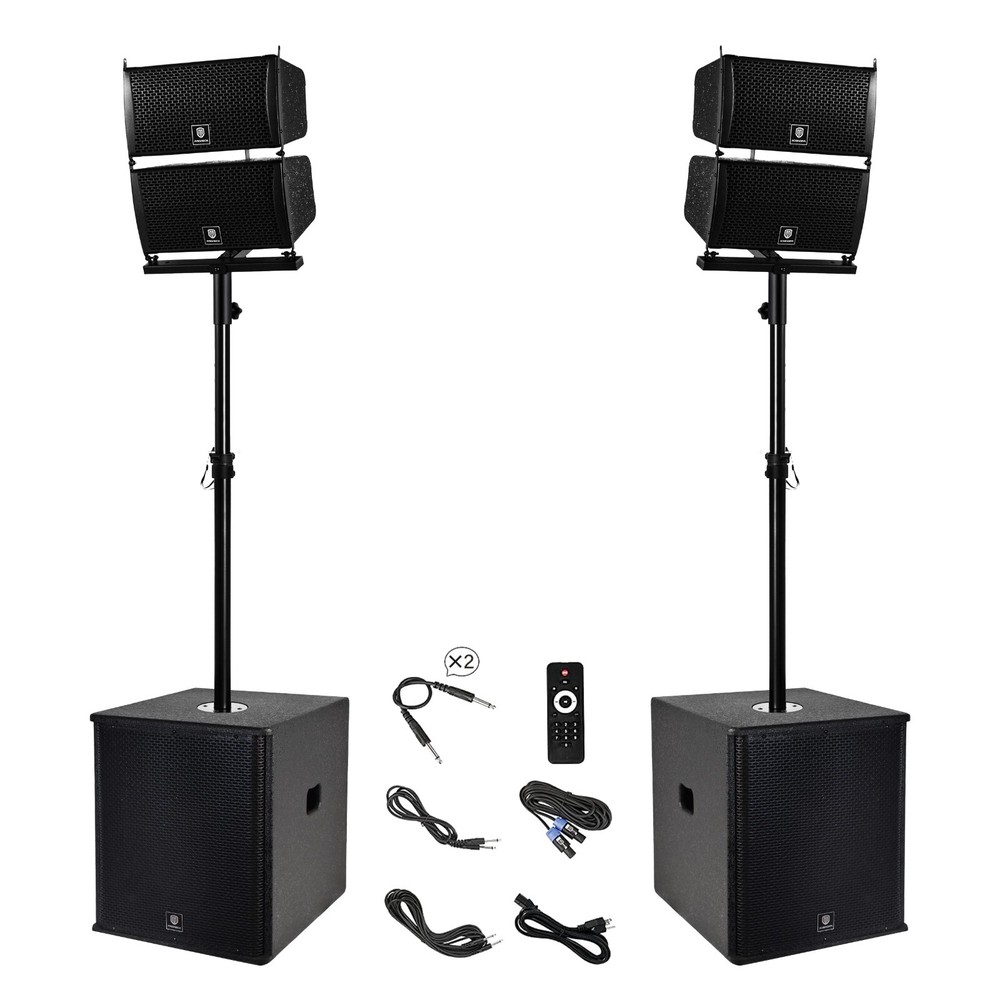 PRORECK CLUB 6000 Line Array Speaker DJ System 15'' Bluetooth Subwoofer 6000W