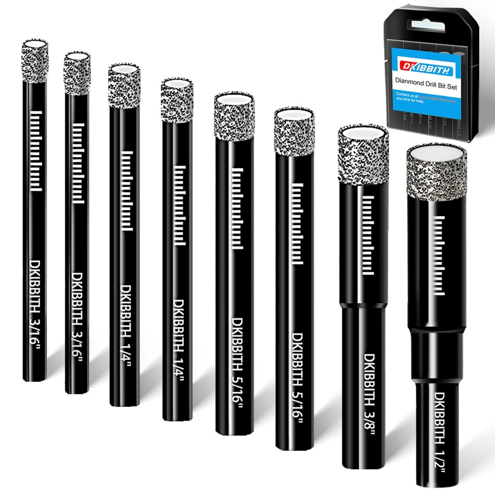 8 Pack Diamond Drill Bits Set for Granite Ceramic Marble 8 Pcs