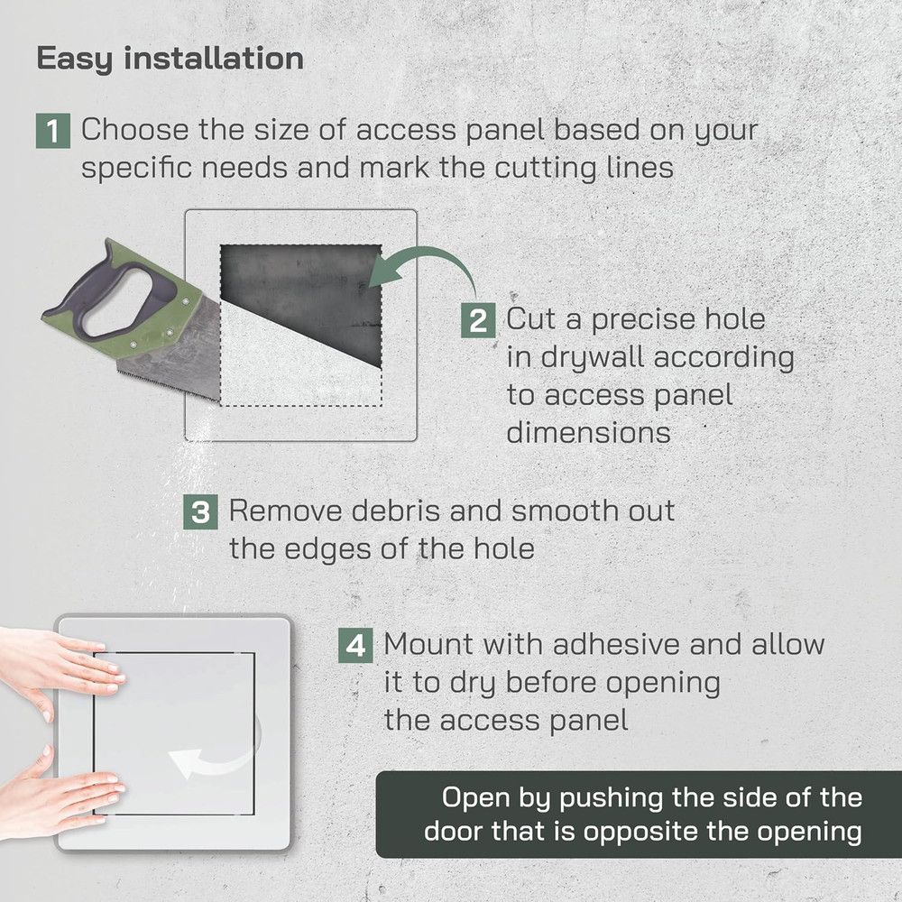 4 x 4 Access Panel - Easy Doors ABS Plastic for Drywall Wall and Ceiling Electr