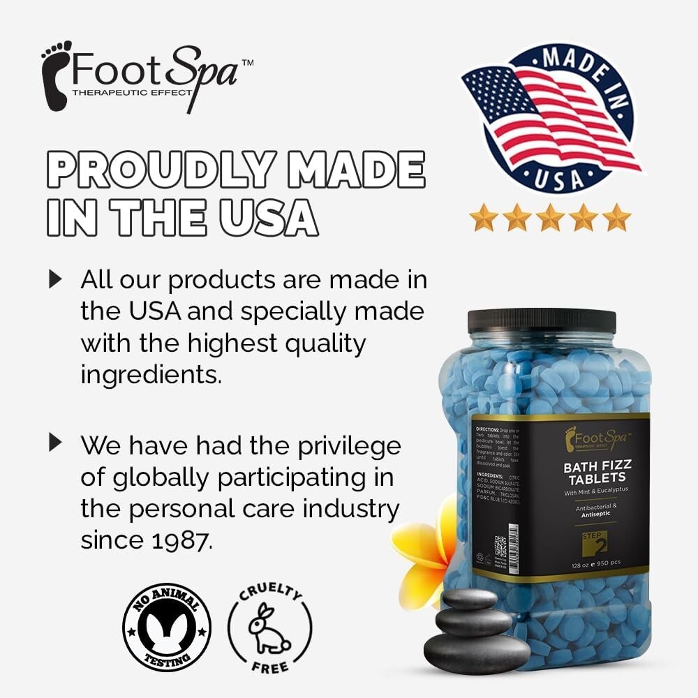 Foot Spa Bath Fizz Tablets Mint & Eucalyptus 950 Tablet