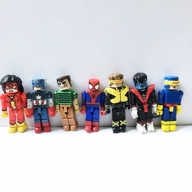 Lot 8PCS Marvel Universe Minimates Spider Man Wolverine Figures Kids Toy Random
