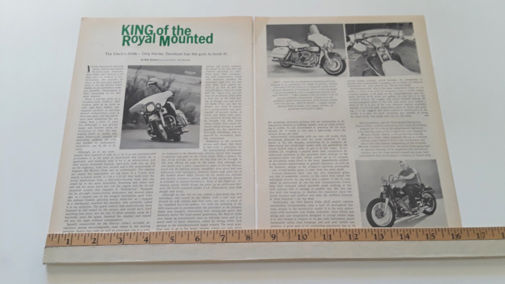 1970 HARLEY DAVIDSON ELECTRA GLIDE   ORIGINAL 1970 ARTICLE