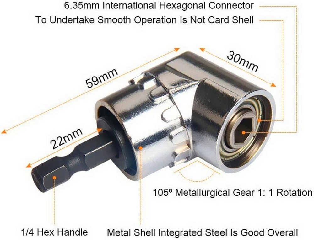 High-Strength Stainless Steel Socket Adapter Set with 105° Angle Extension