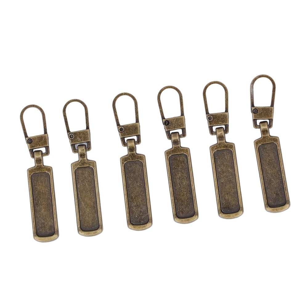 § Bronze 6Pcs Zipper Pull Tab Rustproof Detachable Colred Zipper Pull