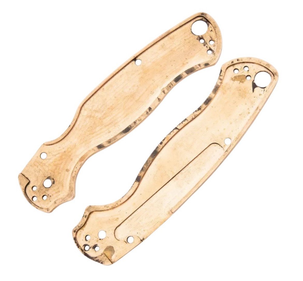 Scikio Custom Spyderco PM2 Paramilitary 2 Bronze Handle Scales
