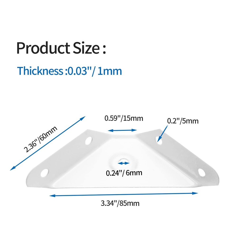 12 Pcs Corner Bracket Metal Corner Brace Corner Support Trapeziform Angle Cod...