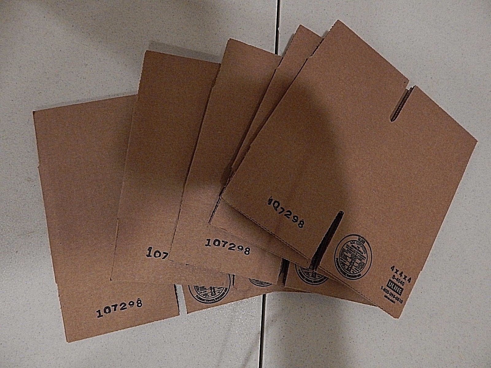 ULINE 4x4x4 Corrugated Cardboard Shipping Packing Boxes (25 pack )