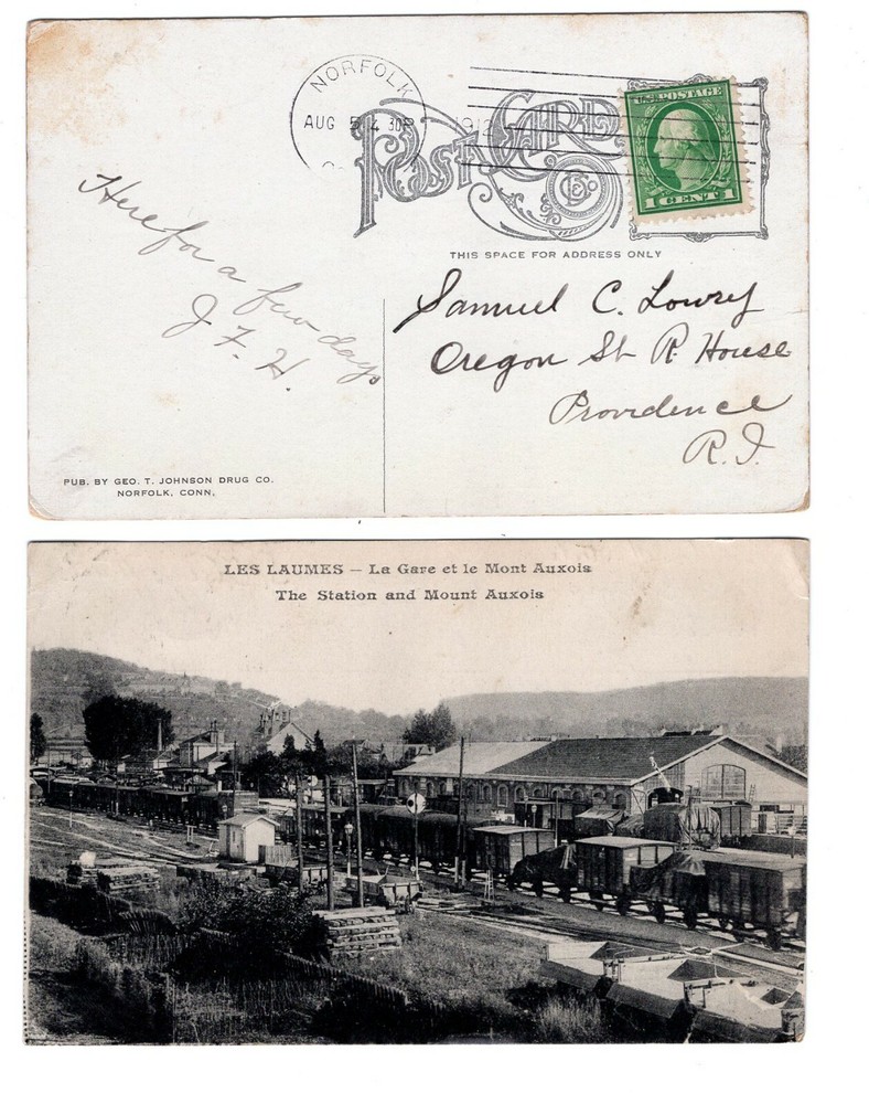 USA 2 old Railway postcards circa 1920