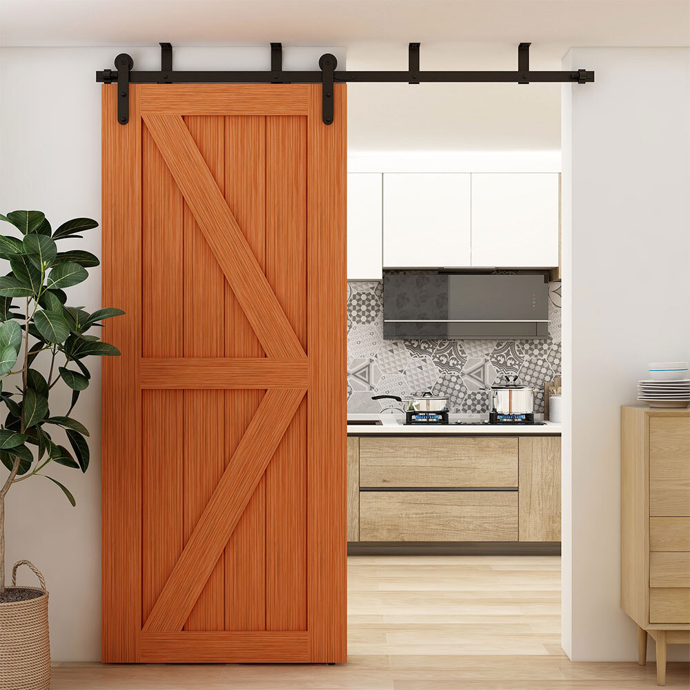 4-20FT Ceiling Mount Bracket Sliding Barn Door Hardware Track Kit Single/Double