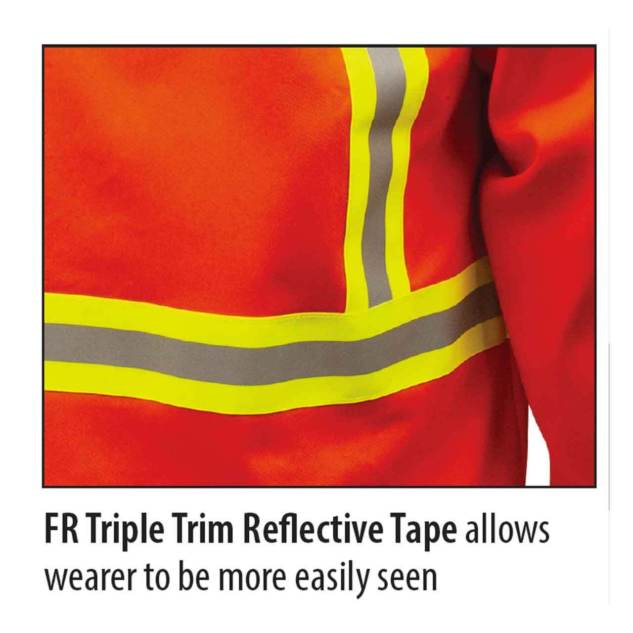 Black Stallion JF1010 Welding Jacket with FR Reflective Tape, Orange, X-Large