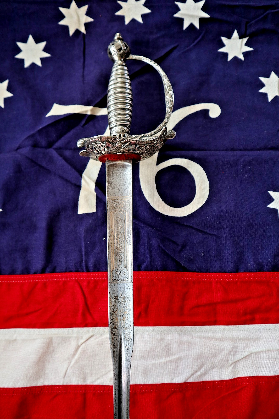 FRENCH INDIAN WAR REVOLUTIONARY WAR SILVER HILT SMALL SWORD HALLMARKED 1762