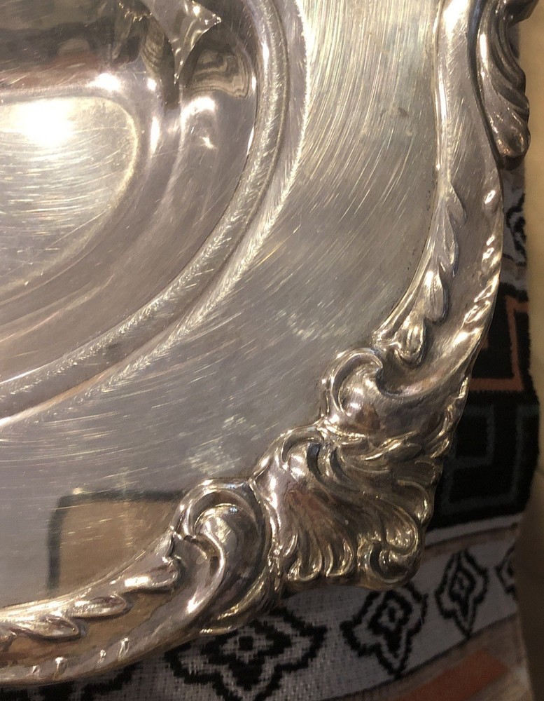 VTG,Heavy,extra large (24"x16")Silverplate Meat Serving Tray W Handles 3 Section
