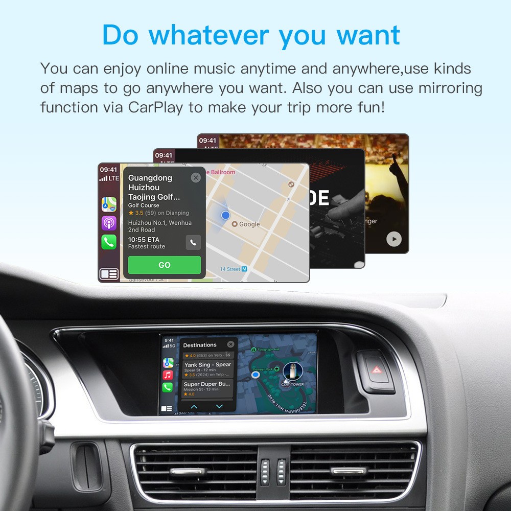 Audi CarPlay Android Auto Canbus Box Decode Code For A1 A3 A4 A5 Q5 Q7 Wireless