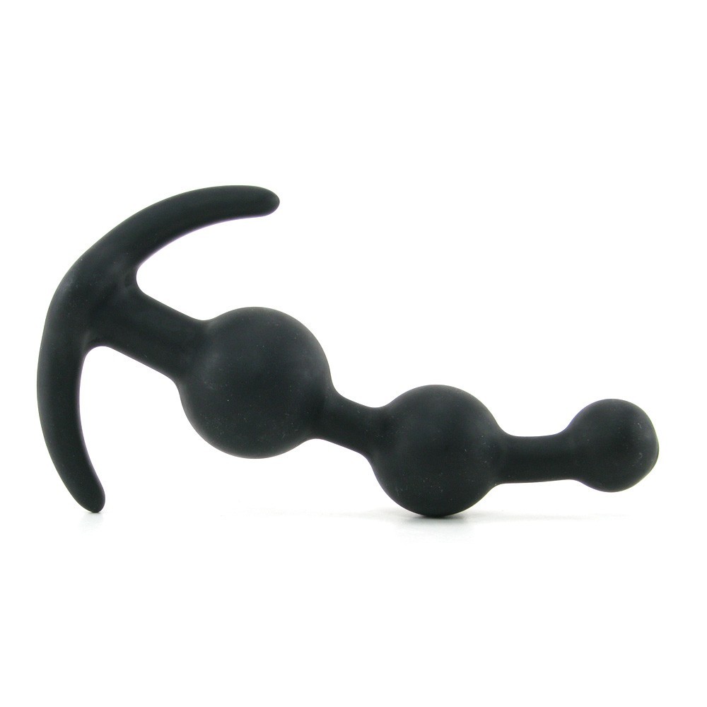 CalExotics Booty Call Booty Beads Black Flexible Silicone Anal Butt Plug
