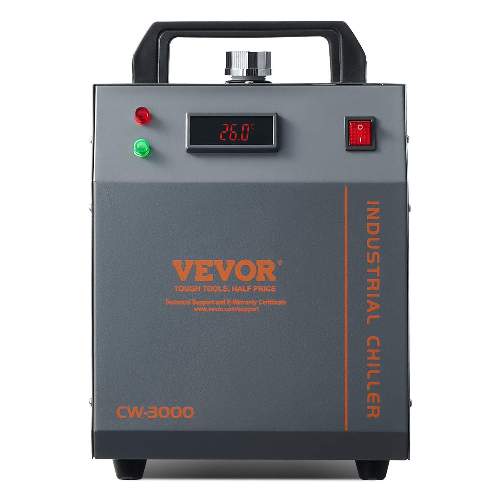 VEVOR Air-cooled Industrial Water Chiller CW-3000 12 L 12 L/min for Laser Tube